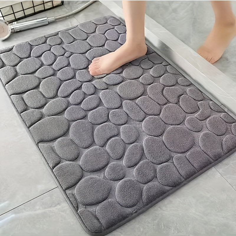 Coral Fleece Bath Rug, Non-Slip PVC Backing,