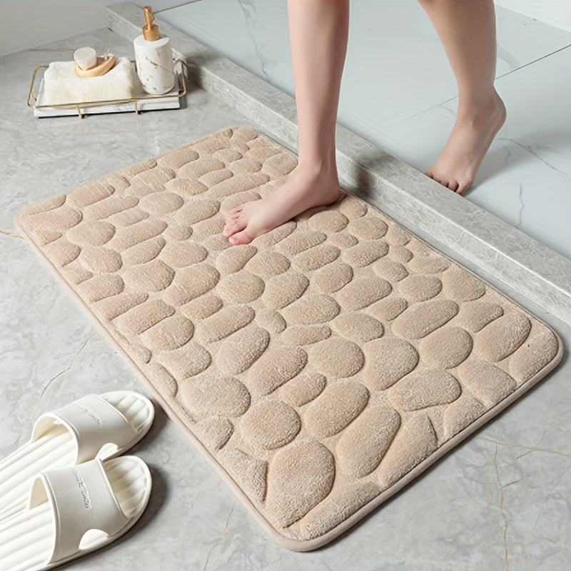 Coral Fleece Bath Rug, Non-Slip PVC Backing,