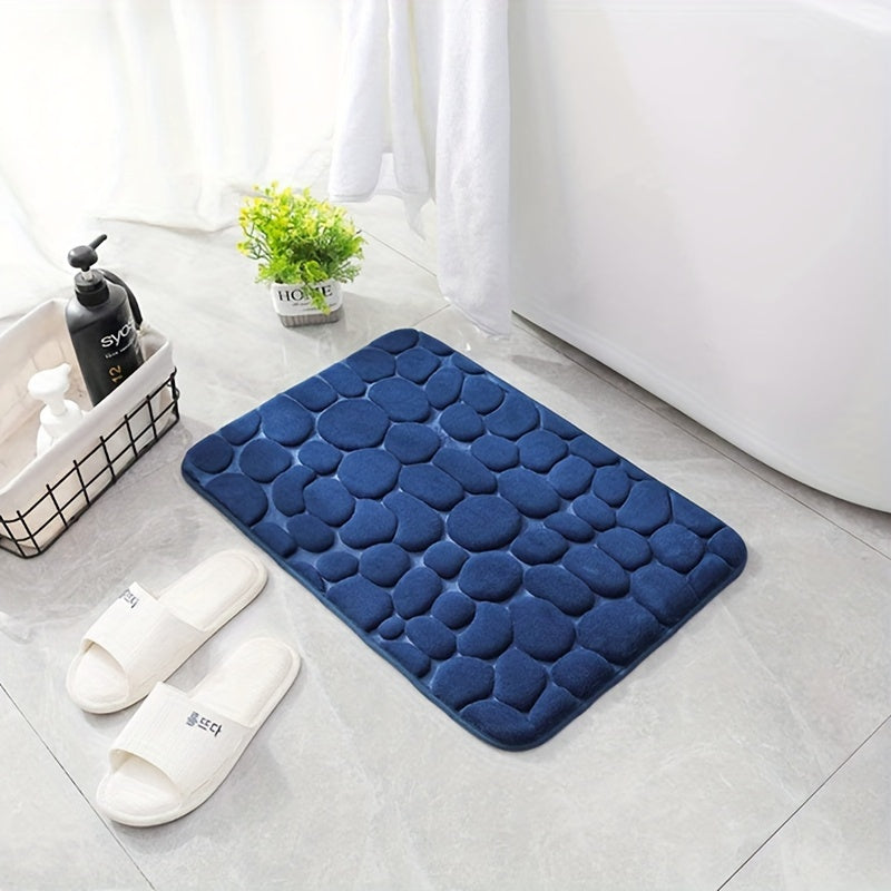 Coral Fleece Bath Rug, Non-Slip PVC Backing,