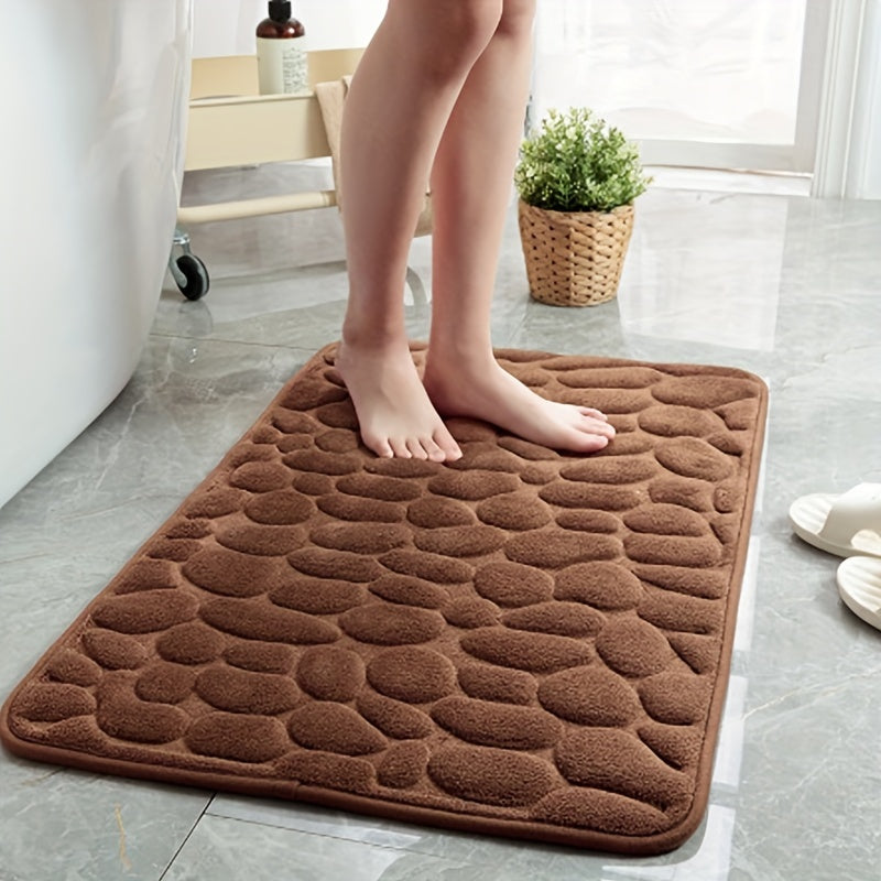 Coral Fleece Bath Rug, Non-Slip PVC Backing,