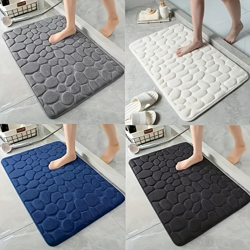 Coral Fleece Bath Rug, Non-Slip PVC Backing,