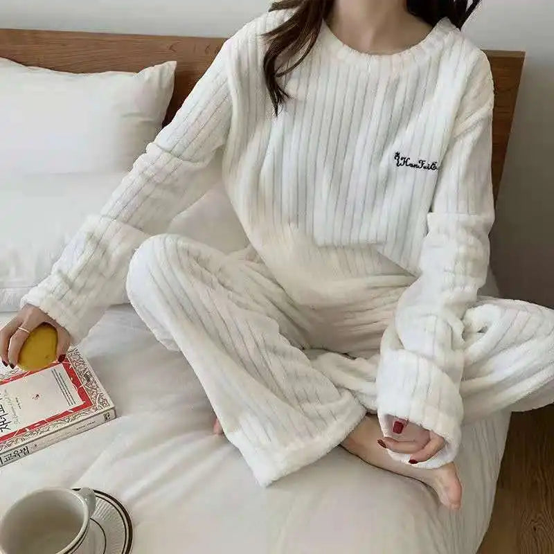 Autumn Women Solid Warm 2 Piece Sets