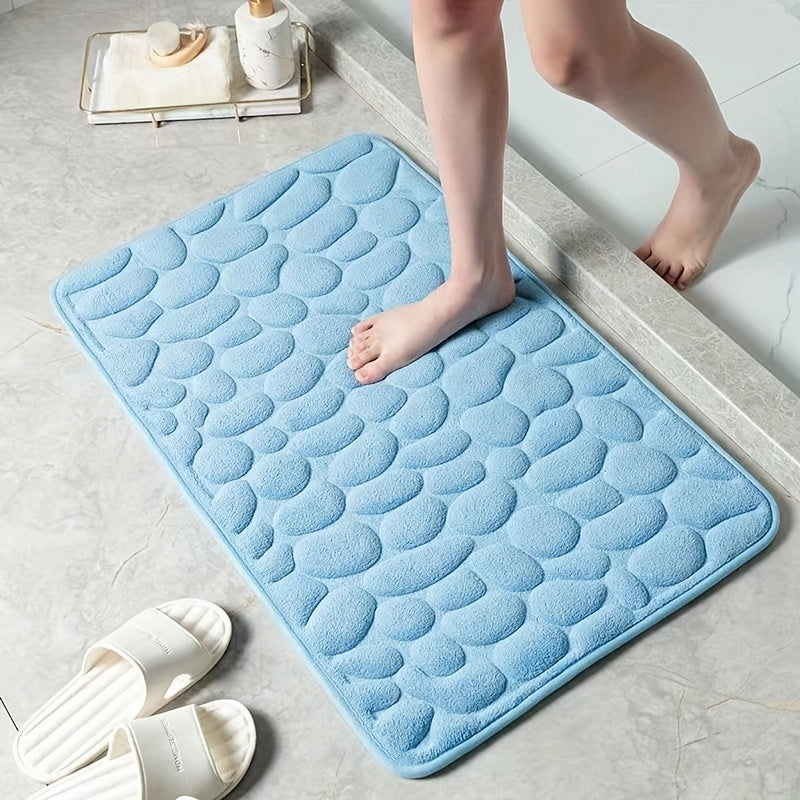 Coral Fleece Bath Rug, Non-Slip PVC Backing,